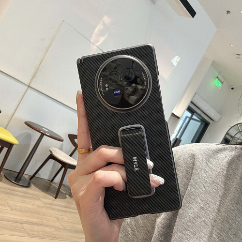 適用vivoxfold3手機殼碳纖維中軸保護XFold3pro腕帶支架防摔硬殼