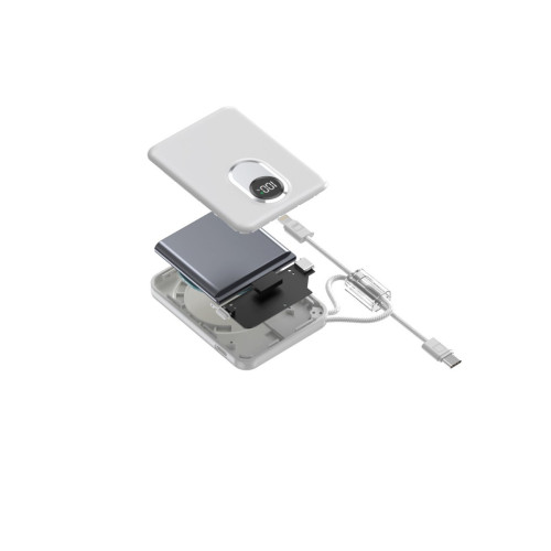 自帶線磁吸充電寶快充大容量可攜式數顯行動電源禮品22.5w