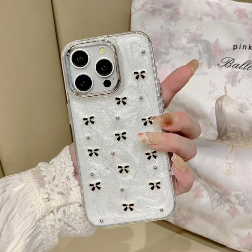 嬭油滴膠黑色蝴蝶結適用蘋果15promax手機殼iPhone13新款16promax