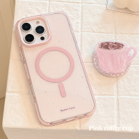 磁吸支架適用蘋果18promax手機殼粉色咖啡杯iPhone17防摔1613