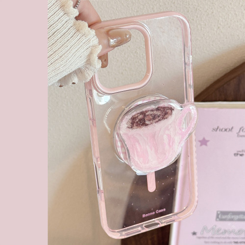 磁吸支架適用蘋果16promax手機殼粉色咖啡杯iPhone15防摔1413 磁吸支架適用蘋果16promax手機殼粉色咖啡杯iPhone15防摔1413