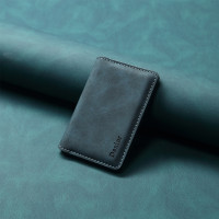 Denior適用蘋果信用卡支架卡套 Magsafe磁吸防盜刷插卡皮革卡包套