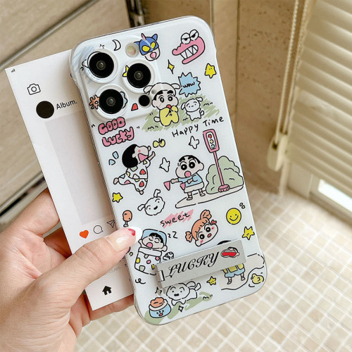 蠟筆小新哈哈哈適用iphone15pro手機殼蘋果13無邊框16 14p保護套
