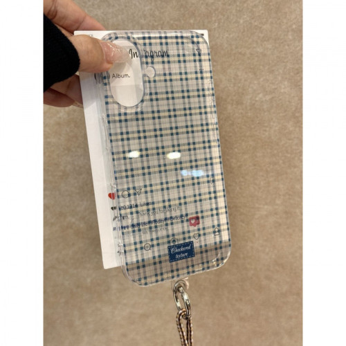 簡約藍格紋蘋果16promax手機殼iPhone15/14輕奢13/12ins風11軟殼 簡約藍格紋蘋果16promax手機殼iPhone15/14輕奢13/12ins風11軟殼