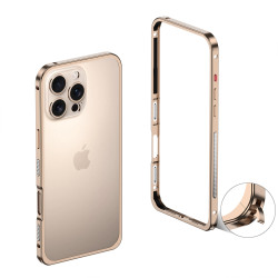 適用蘋果15promax海馬釦邊框iphone16pro金屬手機殼蘋果13裸機感