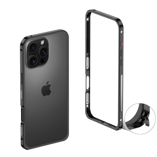 適用蘋果15promax海馬釦邊框iphone16pro金屬手機殼蘋果13裸機感
