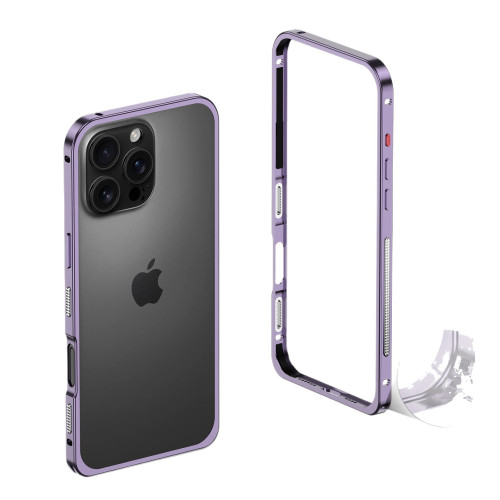 適用蘋果15promax海馬釦邊框iphone16pro金屬手機殼蘋果13裸機感