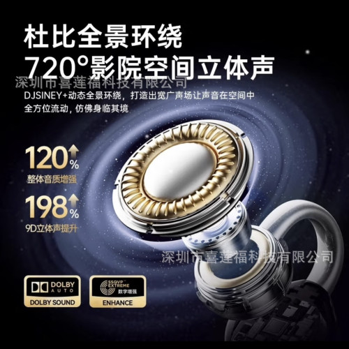2025新款智能翻譯藍牙耳機G17夾耳式不入耳骨傳導運動無線耳機