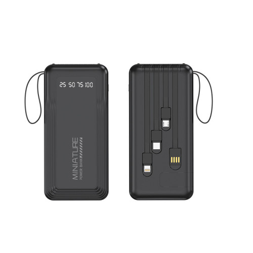 新款自帶四線充電寶大容量20000安培可攜式行動電源