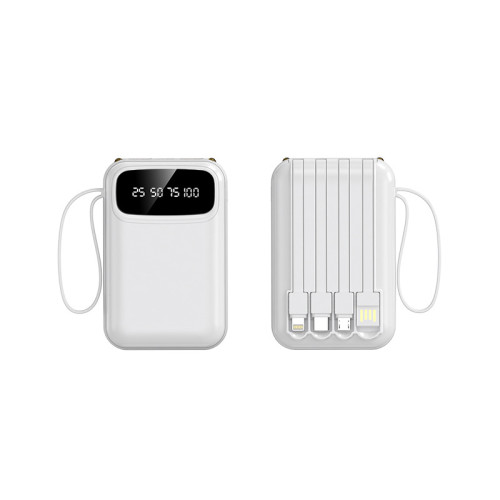 迷你小巧自帶四線行動電源20000安培大容量快充10W可攜式行動電源