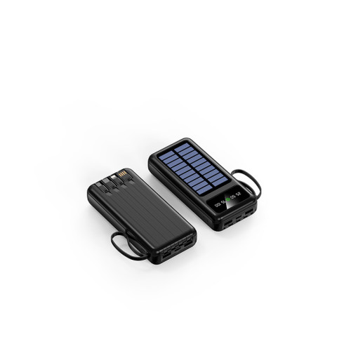 太陽能充電寶自帶線20000安培大容量通用行動電源印