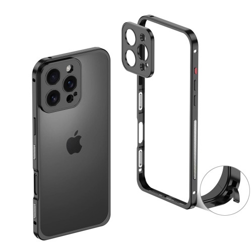 適用蘋果14promax/iPhone14邊框iphone15pro金屬海馬釦手機殼