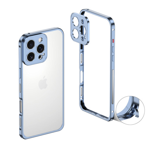 適用蘋果14promax/iPhone14邊框iphone15pro金屬海馬釦手機殼