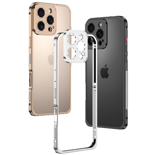 適用蘋果14promax/iPhone14邊框iphone15pro金屬海馬釦手機殼