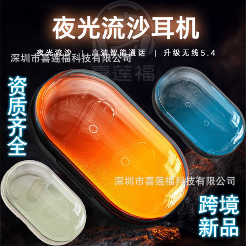 Miniso新款XG23PRO夜光流沙耳機ows掛耳式開放式翻譯藍牙無線耳機