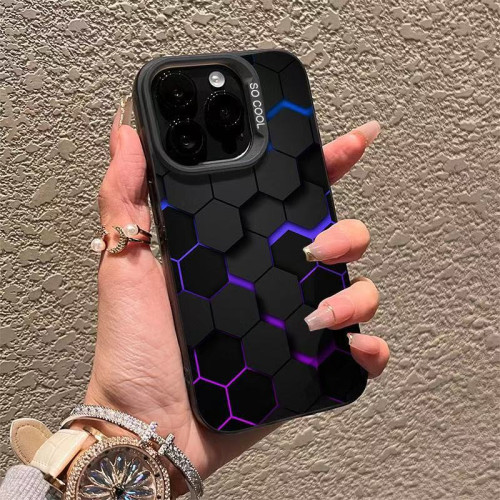立體感蜂巢適用蘋果15手機殼iPhone14磨砂13pro元氣殼12防摔