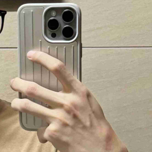 新款鋁合金蘋果/黑色行李箱全包手機殼