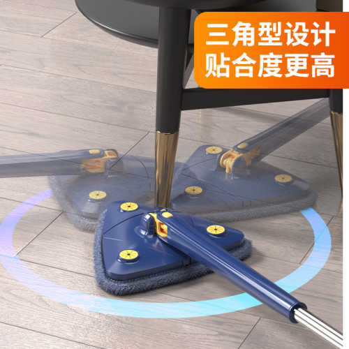 仿手擰免手洗拖把 新款三角拖把家用擰水拖把懶人旋轉蝴蝶拖把