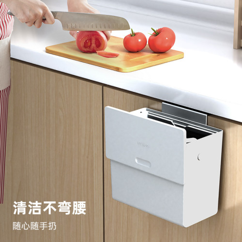 廚房垃圾桶家用壁掛式免打孔垃圾筒帶蓋厠所衛生間客廳廚餘收納桶