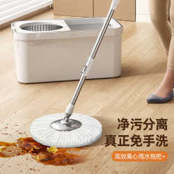 新款旋轉拖把家用自動拖把桶甩乾懶人拖地神器免手洗拖地墩布桶