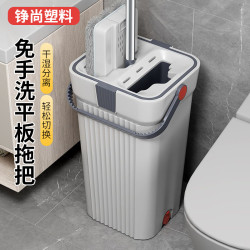 嚴選免手洗平板拖把桶套裝懶人拖把家用乾溼兩用墩布一拖淨地拖