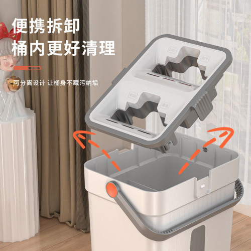 嚴選免手洗平板拖把桶套裝懶人拖把家用乾溼兩用墩布一拖淨地拖