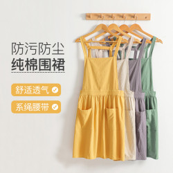 新款圍裙工作服耐髒純棉廚房家用高顔值防油防汙