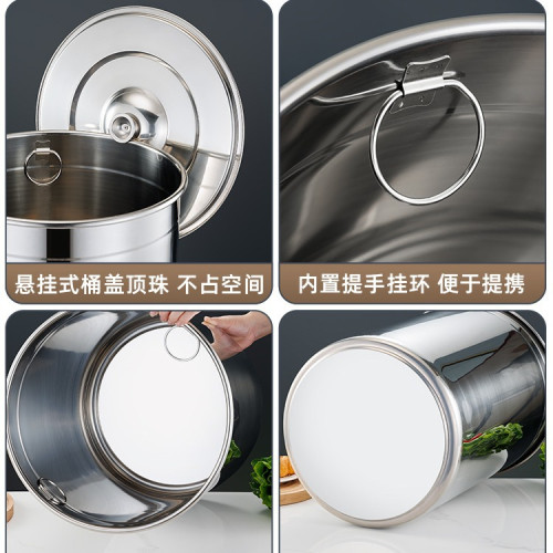 加厚不鏽鋼水桶蓄水池加高桶無耳多用桶水池圓桶米桶帶蓋大容量