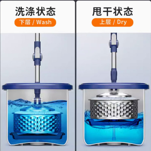 旋轉拖把家用手壓式洗甩一體單桶一拖淨乾溼兩用拖布桶懶人