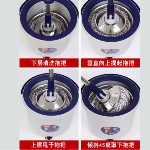 旋轉拖把家用手壓式洗甩一體單桶一拖淨乾溼兩用拖布桶懶人