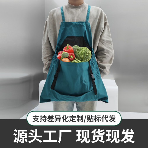 戶外採摘大口袋圍裙園藝快速釋放收割圍裙後背包工具圍裙採摘袋