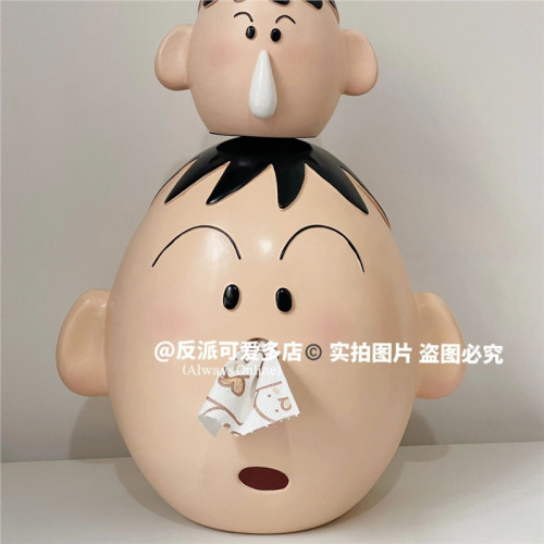 反派可愛多新款阿呆抽紙盒卷紙蠟筆小新托盤筆筒呆s二次元家用ins