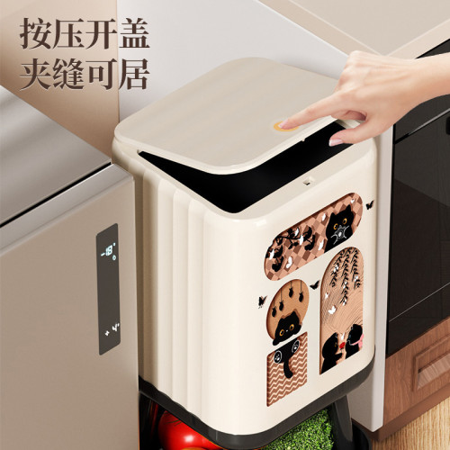 卡通家用垃圾桶新款廚房高顔值客廳大容量臥室衛生間輕奢簡約風格