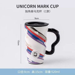 韓版可愛ins水杯大容量馬克杯帶蓋個性潮流情侶杯子少女心高顔值