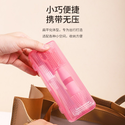 嬰兒矽膠可攜式奶瓶刷收納盒套裝寶寶清洗奶嘴刷瀝水架旅行外出套裝