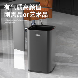 不鏽鋼垃圾桶辦公室酒店商用方形大容量高級輕奢高檔雙層無蓋