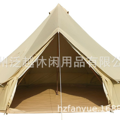 ins網紅棉布尖頂帳篷鍾型篷蒙古包戶外輕奢露營防水透氣營地帳篷