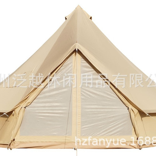 ins網紅棉布尖頂帳篷鍾型篷蒙古包戶外輕奢露營防水透氣營地帳篷