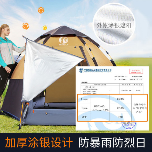 爆款露營帳篷戶外防蚊防曬全自動帳可攜式營帳篷大六角帳篷