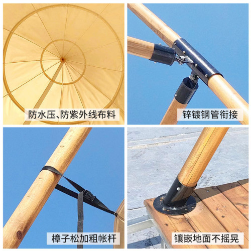 叢林者戶外網紅燈籠帳篷營地景觀吊籠帳篷酒店竹節餐廳錐形帳篷