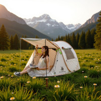徽羚羊速開全自動帳篷戶外可攜式折曡露營野營過夜房車加厚塗銀