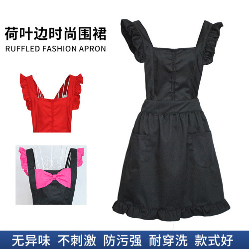時尚韓版圍裙花藝美容美髮師工作服奶茶咖啡店女圍腰