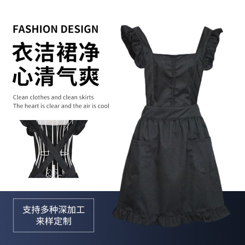 時尚韓版圍裙花藝美容美髮師工作服奶茶咖啡店女圍腰