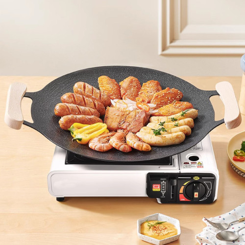 烤盤麥飯石電磁爐烤肉盤家用卡式爐烤盤燒烤盤韓式戶外鐵板燒鐵板