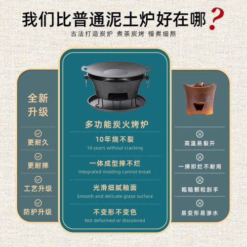 圍爐煮茶戶外室內家用露營全套可攜式燒烤爐烤火爐子取暖炭爐全套