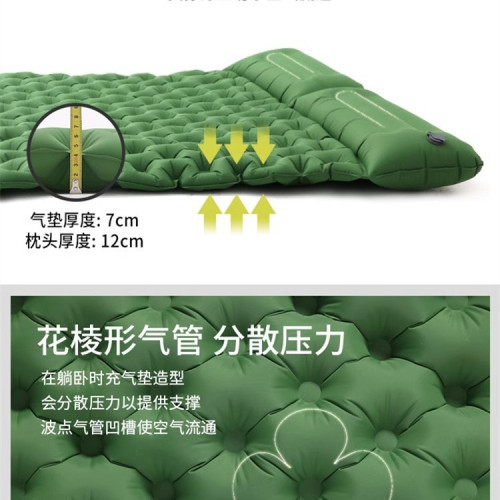 新款戶外充氣墊TPU雙人超輕可攜式加厚帳篷防潮墊露營野營墊子