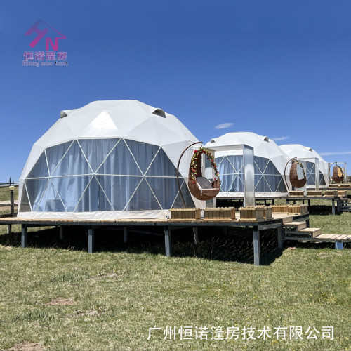 加拿大戶外特色民宿營地6米直徑圓形星空帳篷球形酒店篷房