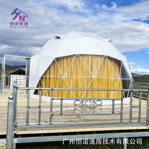 加拿大戶外特色民宿營地6米直徑圓形星空帳篷球形酒店篷房