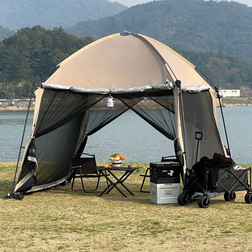 網紗帳篷戶外大空間防蚊遮陽露營網紗涼棚易搭建折曡可攜式手搭帳篷