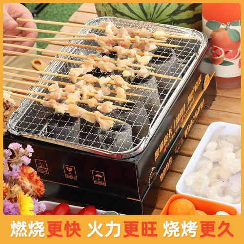 戶外燒烤碳套裝 家用室內燒烤爐 可攜式家用小型燒烤架速燃果木炭